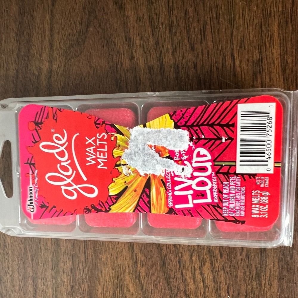 Glade Live Loud Spring Collection Wax Melts Pink 7 Cubes 3.1oz Fragrance Refill